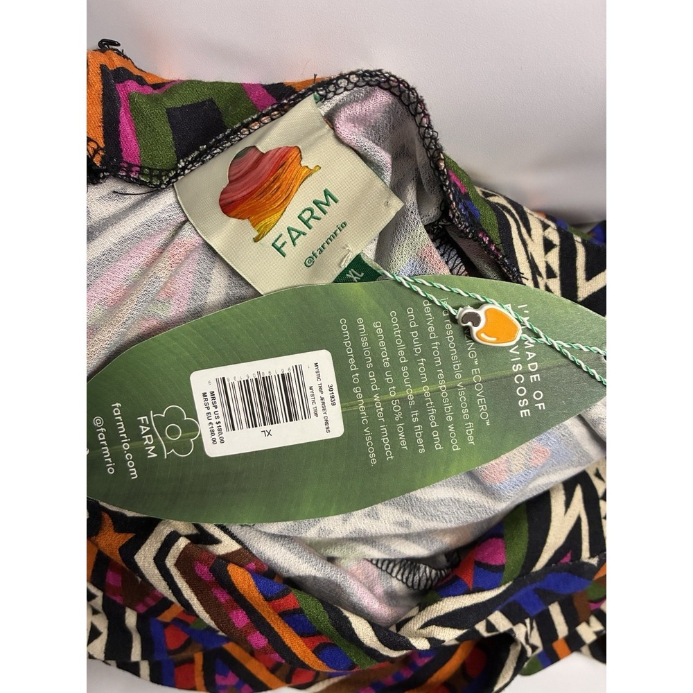 Farm Rio Mystic Trip Jersey Dress Multicolor Star Print Long Sleeve Maxi NWT XL - Picture 2 of 8